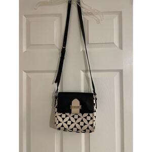 Spartina small black and white patterned crossbody bag